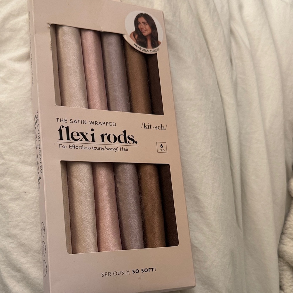 Kitsch Satin Flexi Rods in Cream, Pink, and Tan NEW